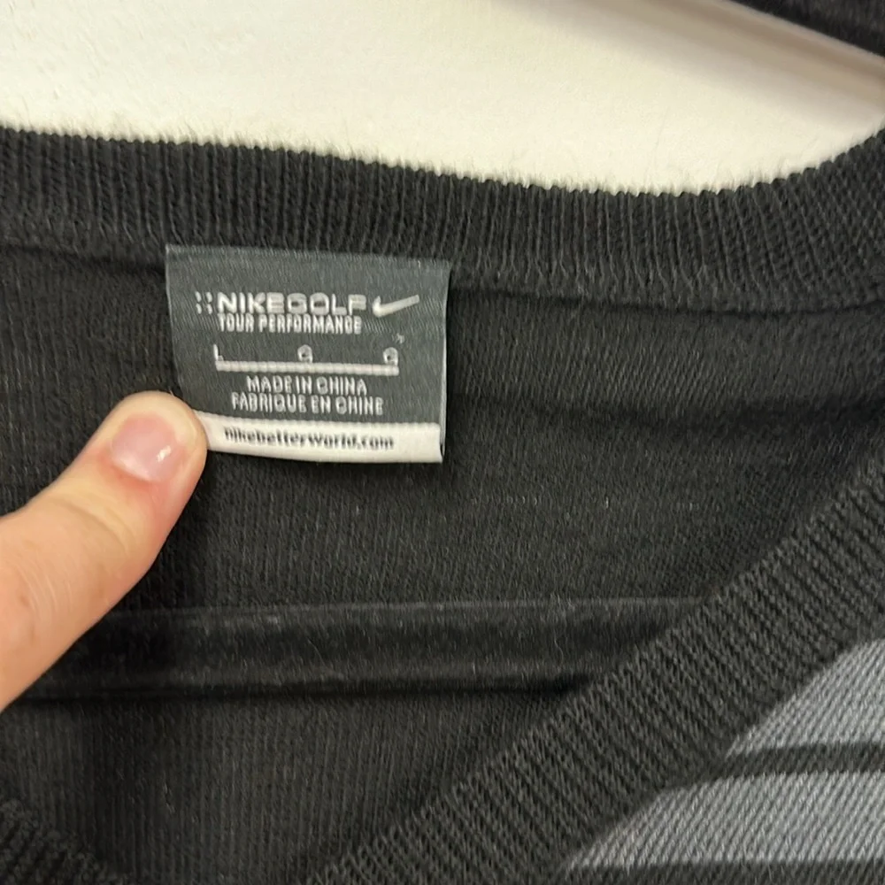 Nike Golf 3D V-Neck merino wool black gray Sweater L